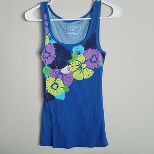 Floral ribbed tank top